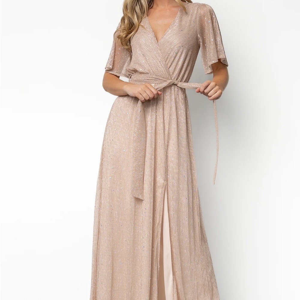 Baltic Born Shimmering Beige Maxi Dress - Picture 2 of 7